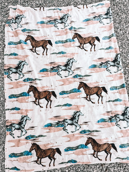 Running Horses Throw Blanket ~ Twin