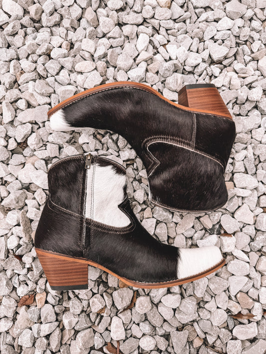 Virginia Cowhide Booties