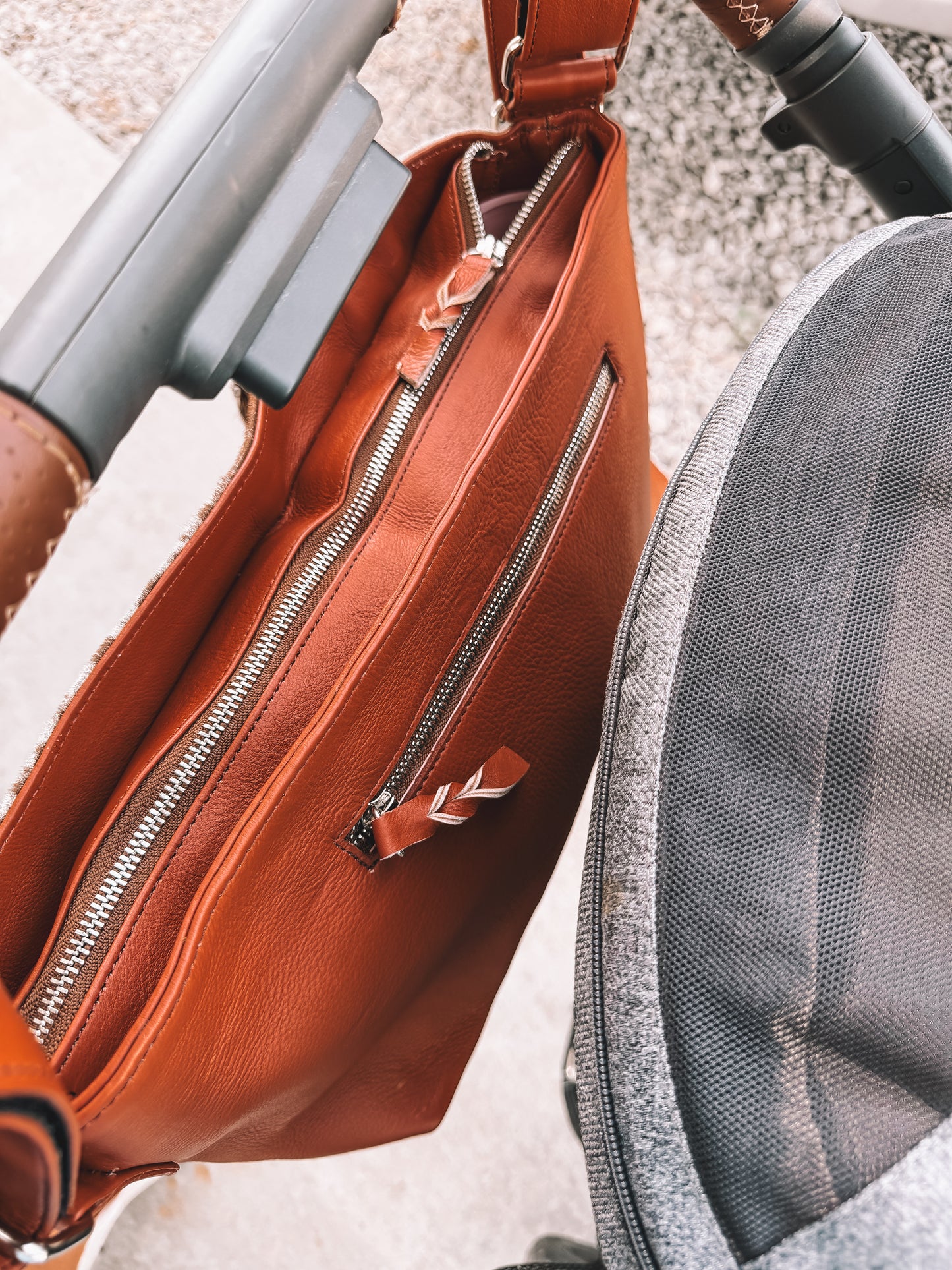 Cowhide Stroller Bag