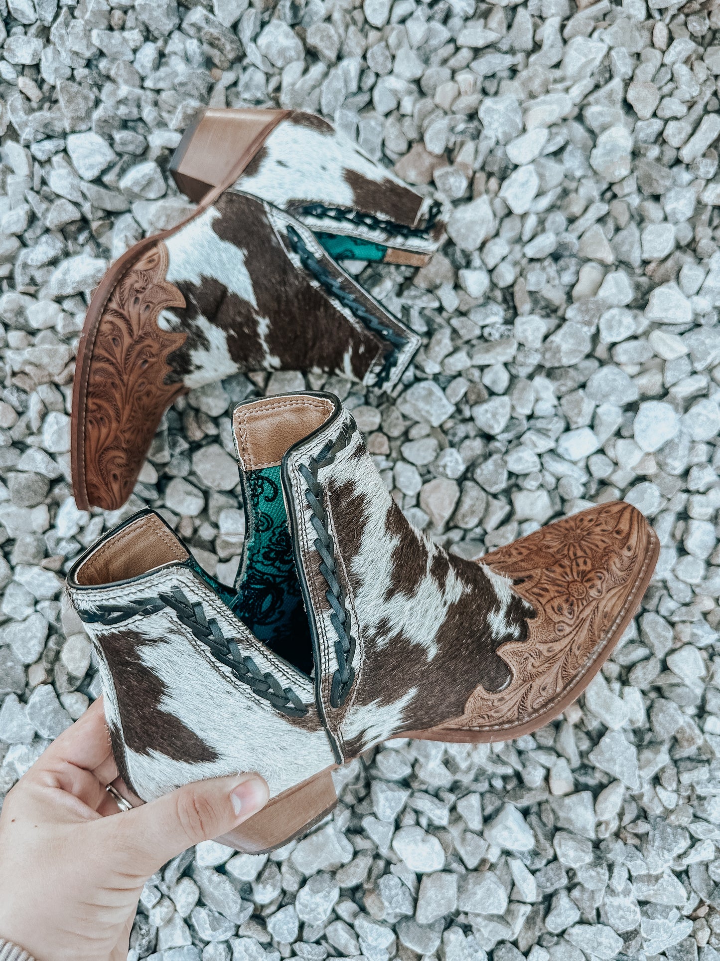 Georgina Cowhide Booties