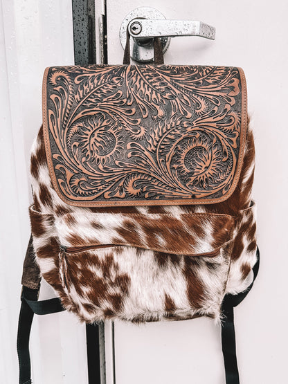 Hillside Cowhide Hand Tooled Backpack