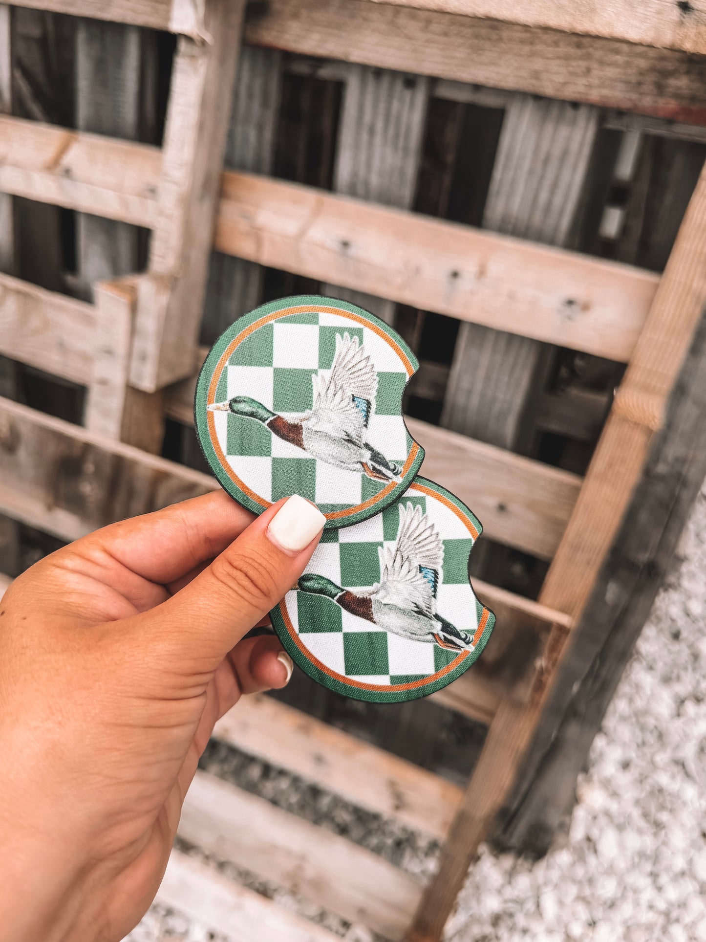 Car Coasters - Checkered Duck