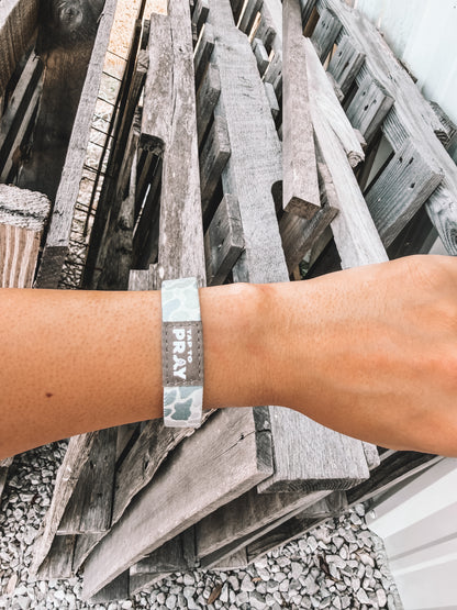 Tap To Pray River Rock Camo Wristband - Classic Sage