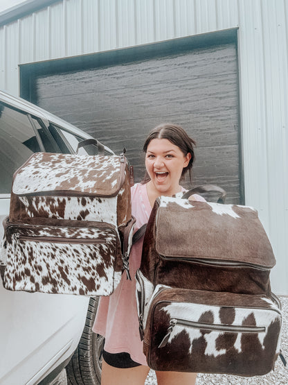 Load it Up Cowhide Backpack in Chocolate