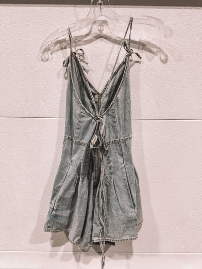 Denim Tie Romper