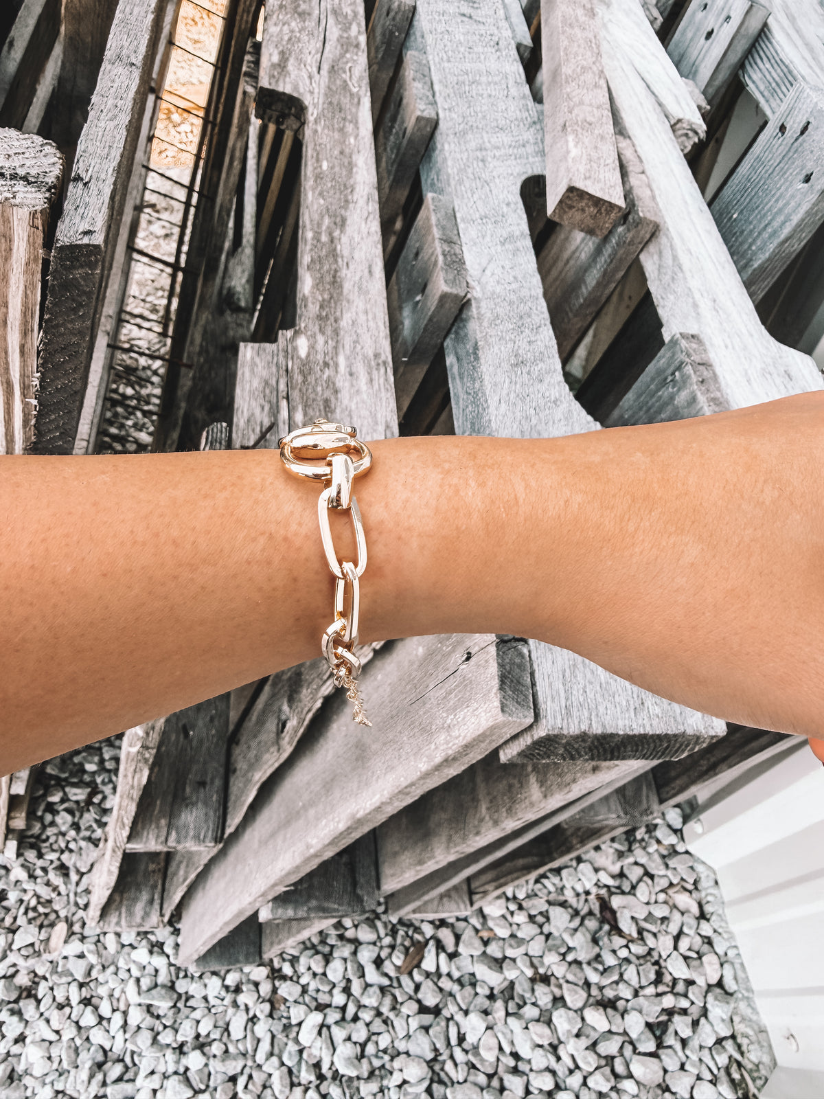 Horsebit Mixed Chain Bracelet