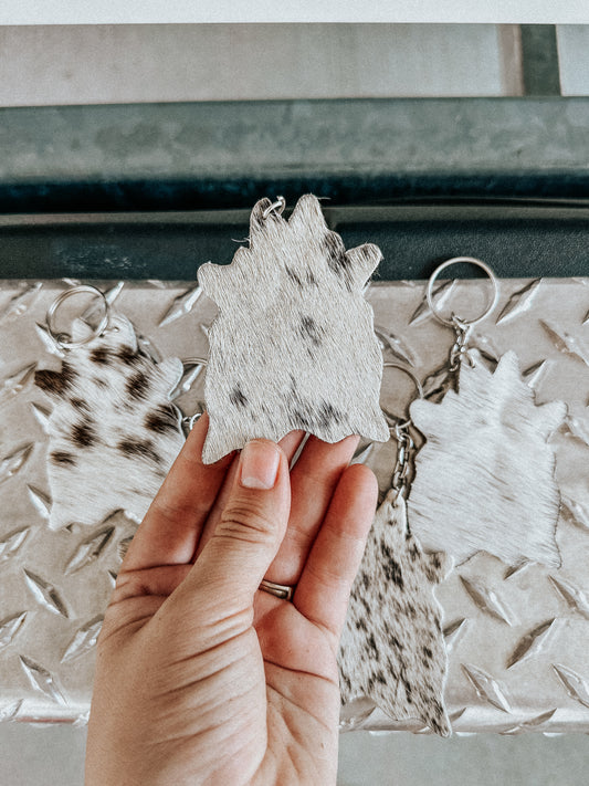 Cowhide Rug Shaped Keychain