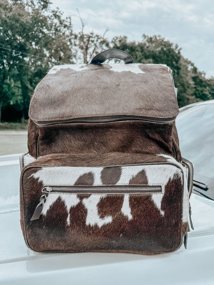 Load it Up Cowhide Backpack in Chocolate