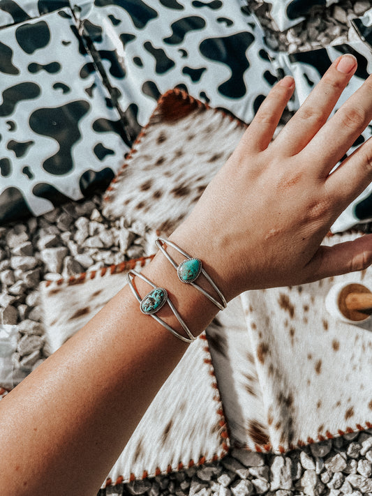 Genuine Sterling Silver Turquoise Cuff Bracelet