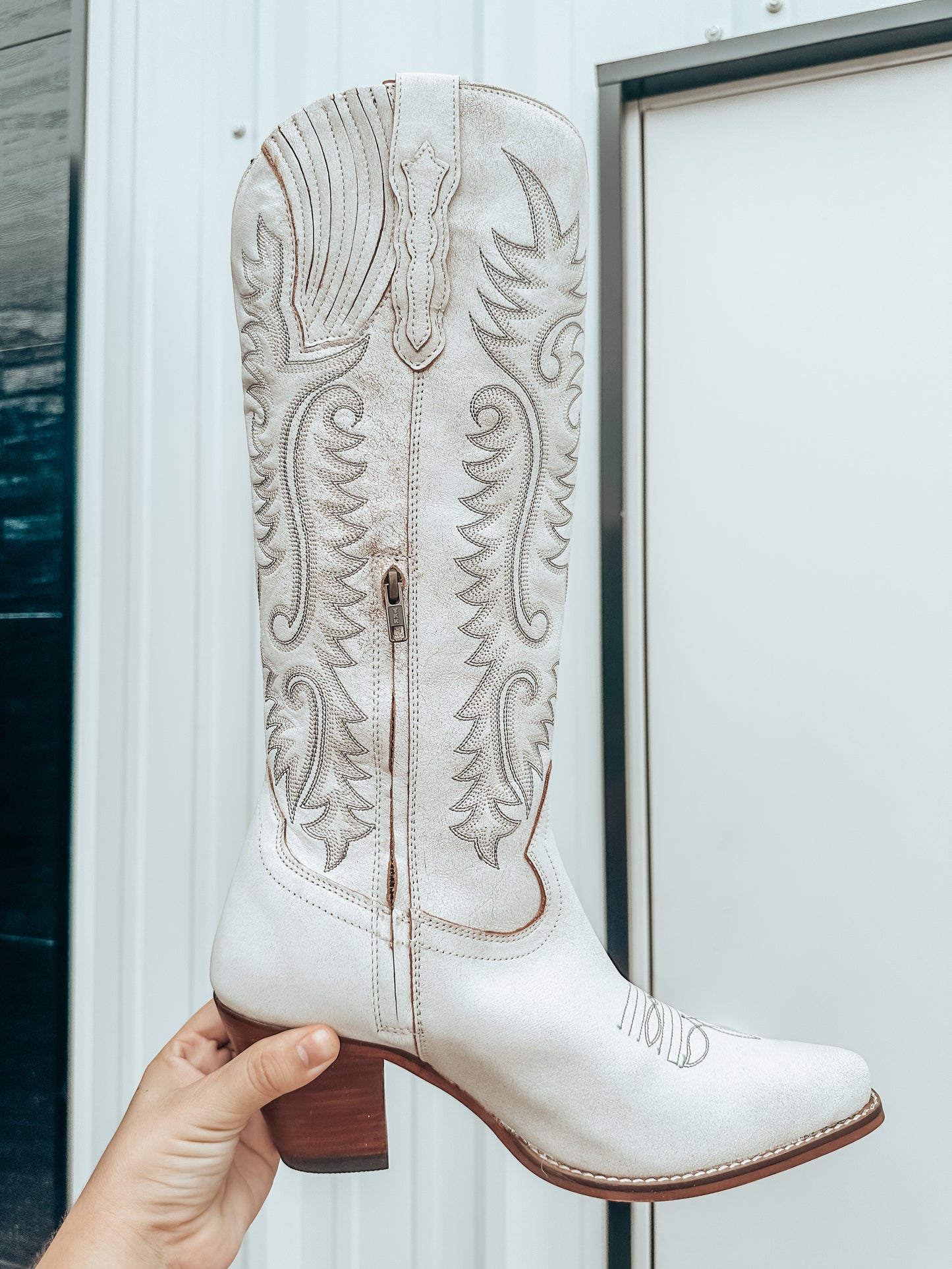 Nale Leather Boots in White