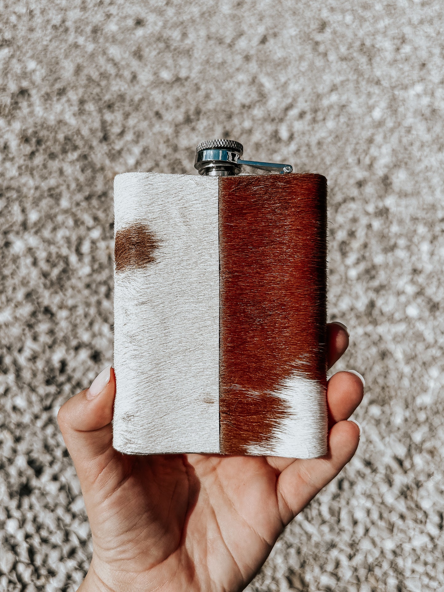 Cowhide Flask in Tan