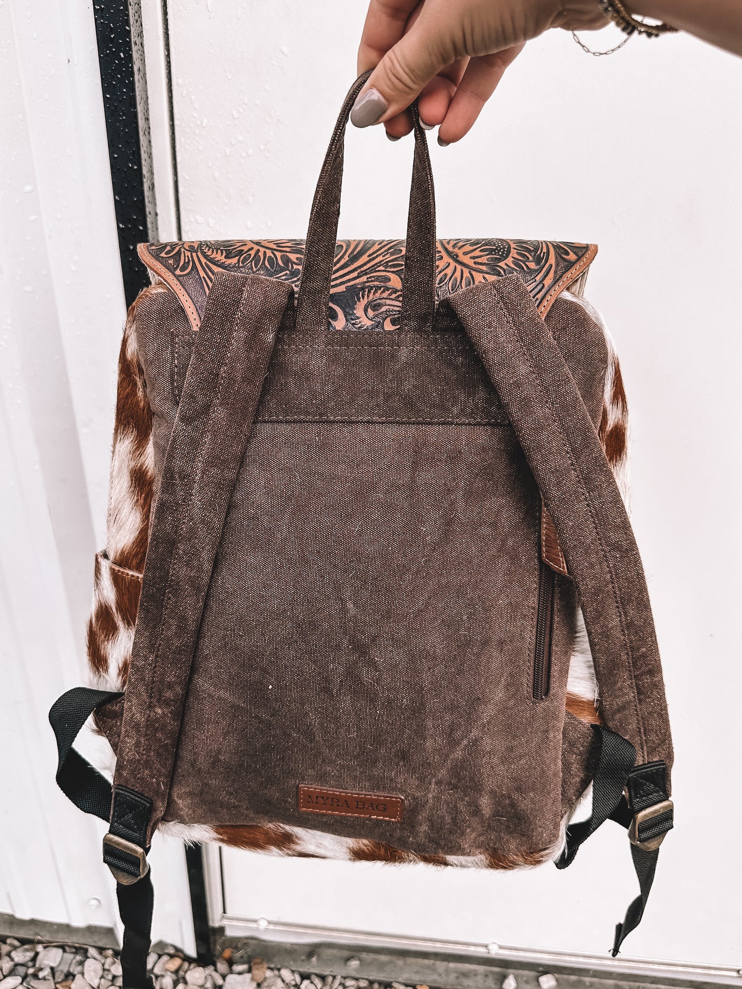 Hillside Cowhide Hand Tooled Backpack