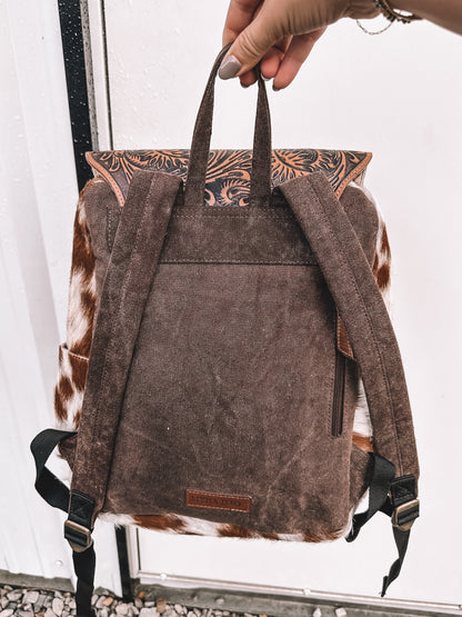 Hillside Cowhide Hand Tooled Backpack
