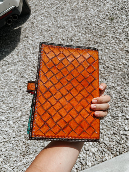 Turquoise Tooled Leather Bible Cover