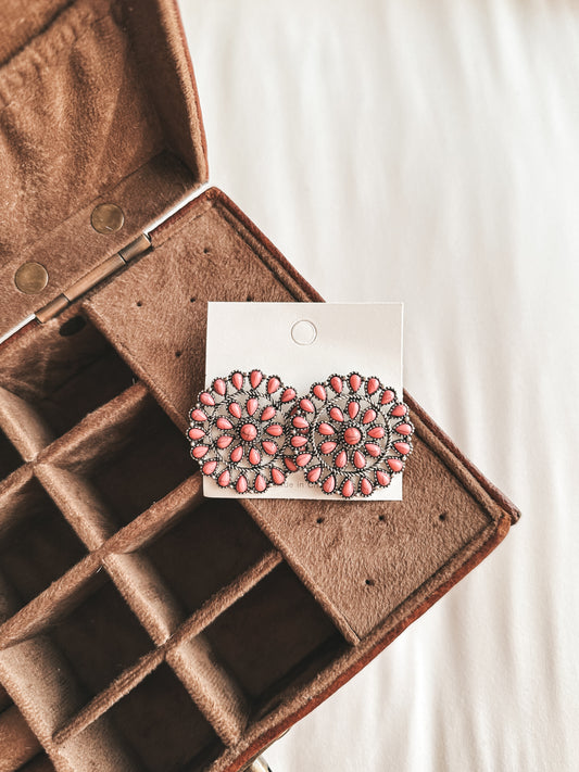 Livin on Time Cluster Stud Earrings in Pink