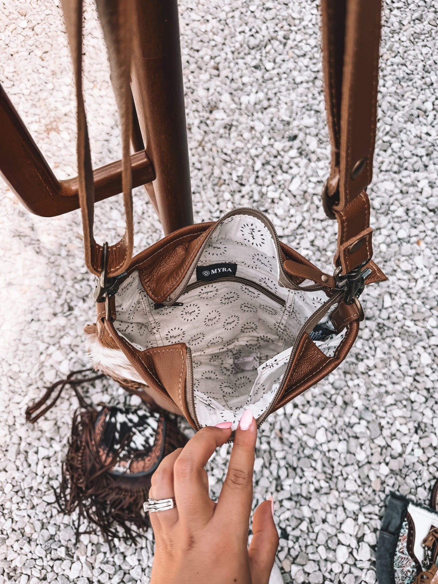 Edgy Cowhide Crossbody