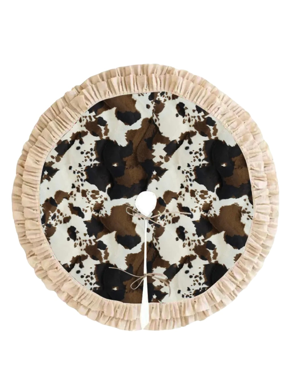 Canvas Cow Print Tree Skirt