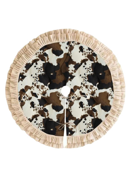 Canvas Cow Print Tree Skirt