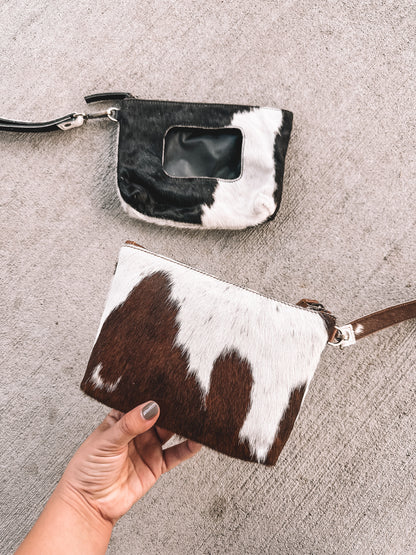 Cowhide Wristlet Wipe Pouch