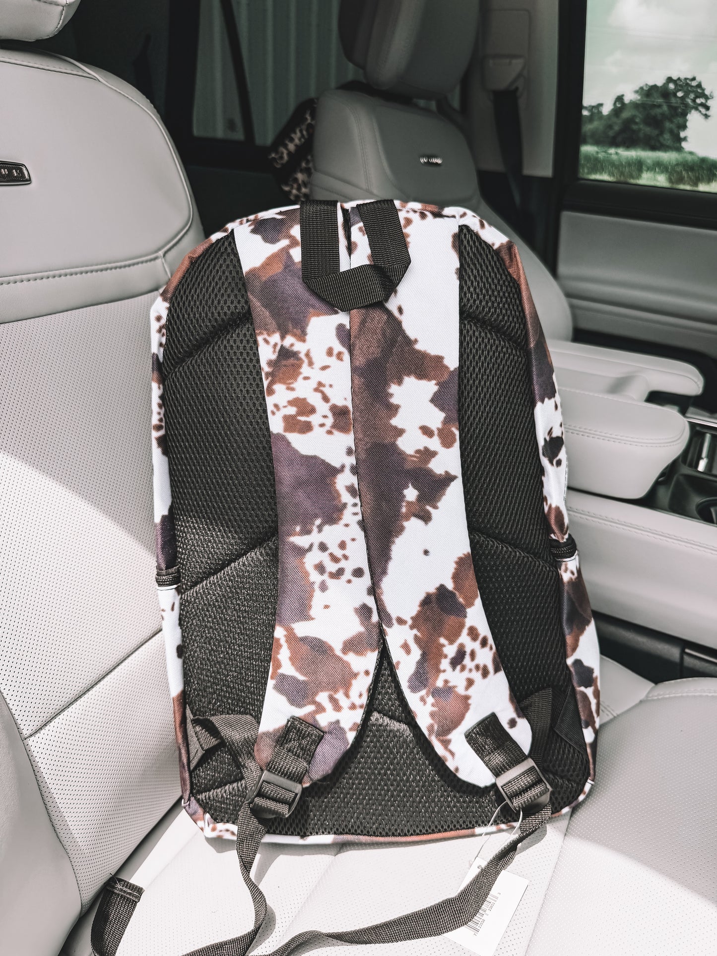 School Backpack - Dark Brown Cow