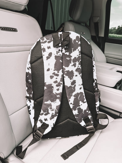 School Backpack - Black Cow