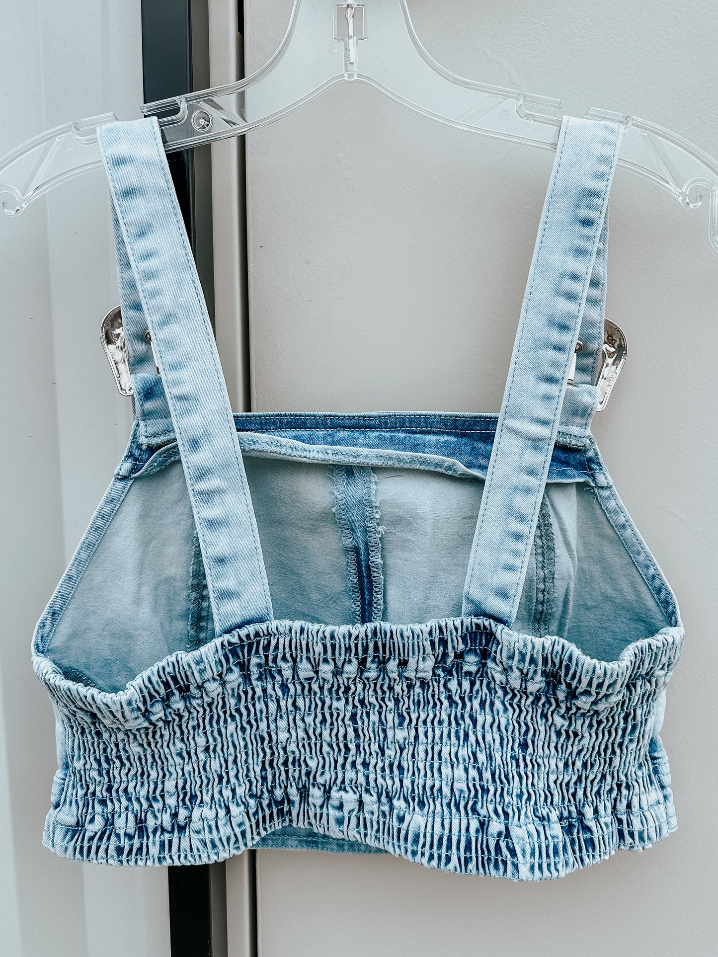 Buckle Up Denim Crop Top