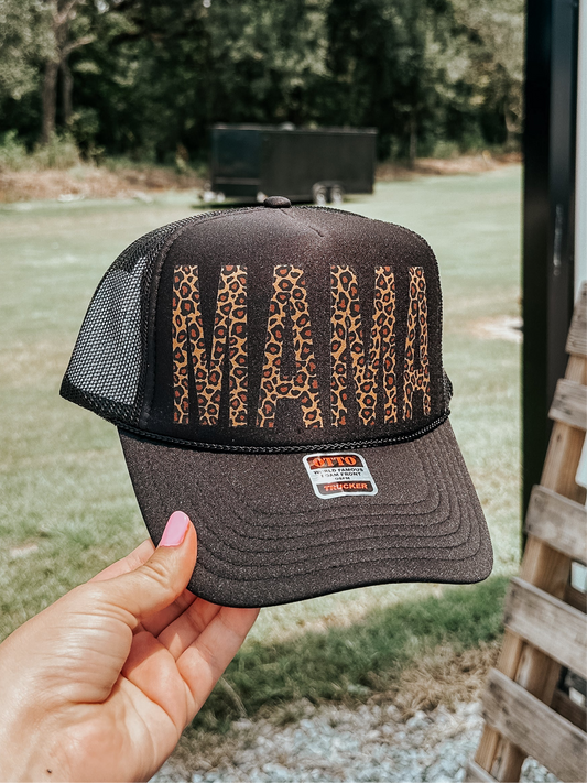 Leopard MAMA Trucker Hat