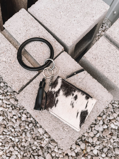 Cowhide Bangle Card Holder Leather Back