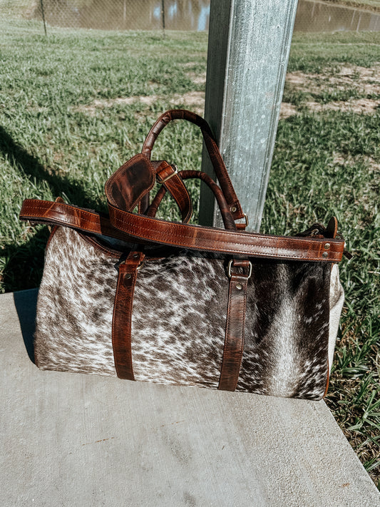 Cowhide & Leather Duffle Bag