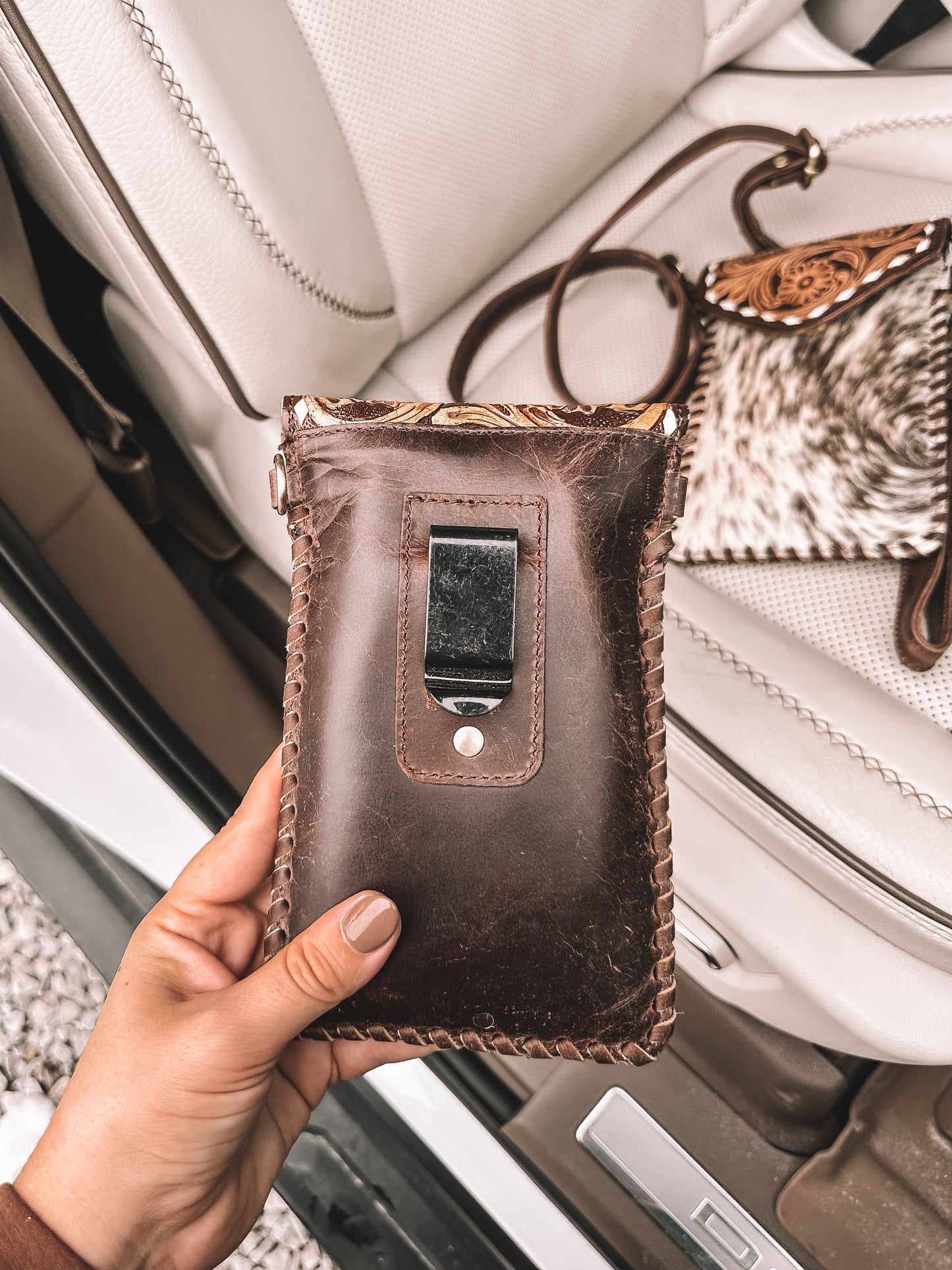 Cowhide & Leather Phone Purse