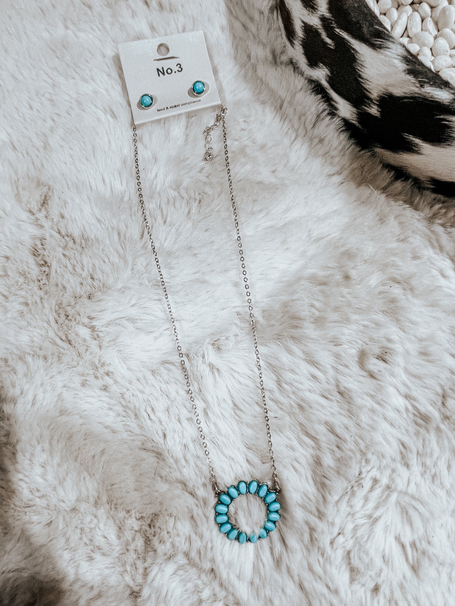 Round Turquoise Necklace & Earring Set