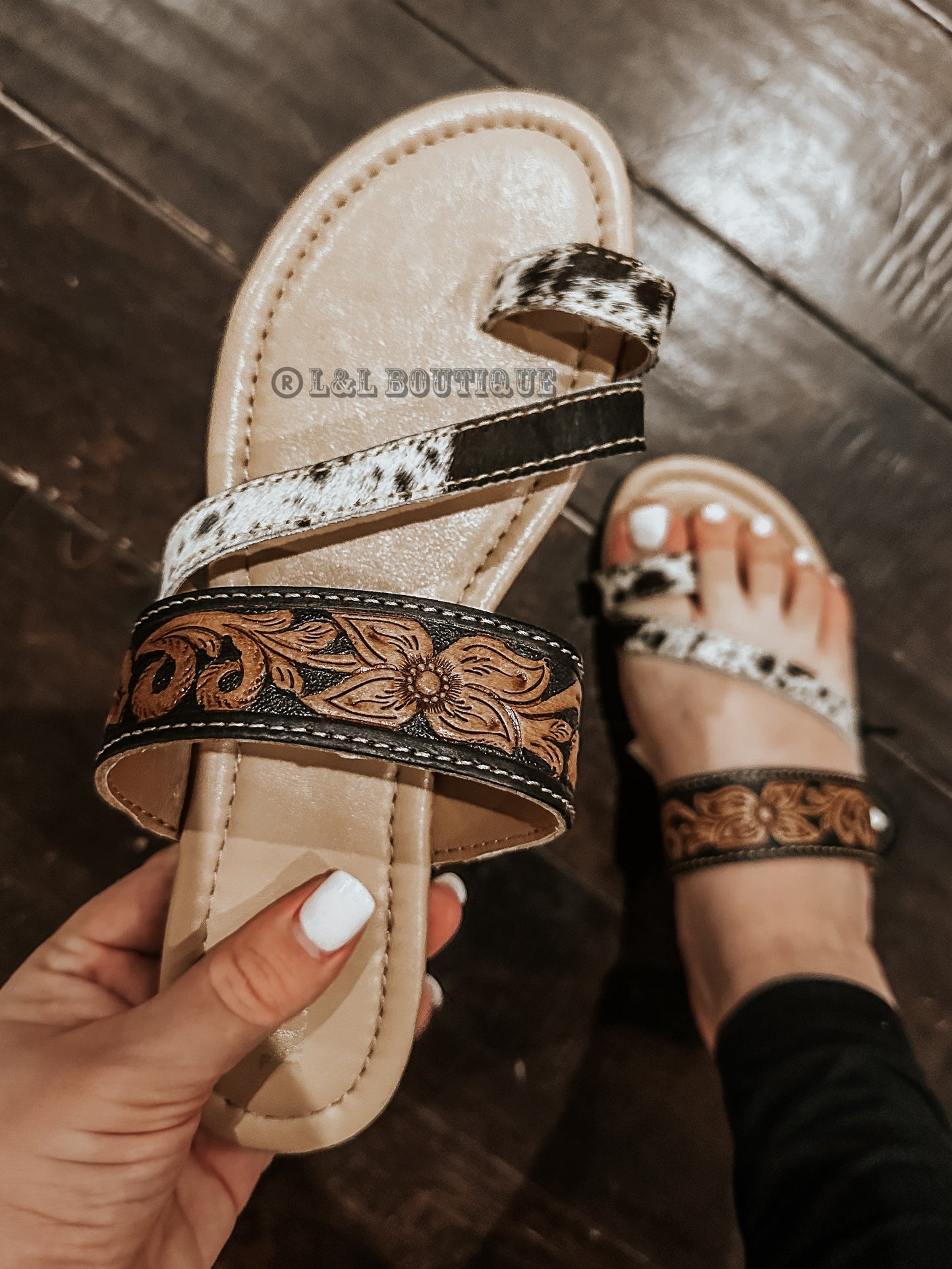 Greta Cowhide Leather Sandals
