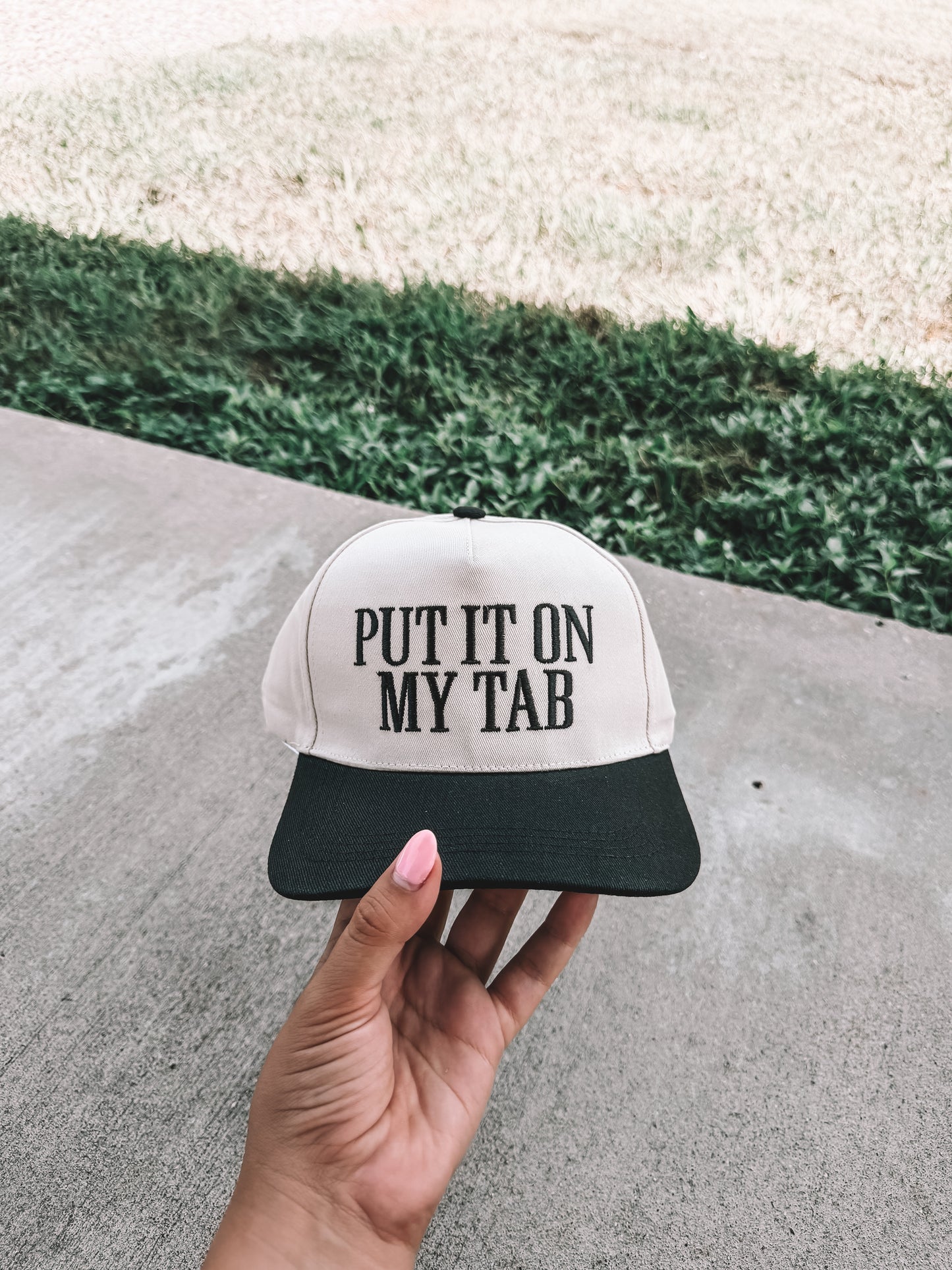 Put It On My Tab Trucker Hat - Black