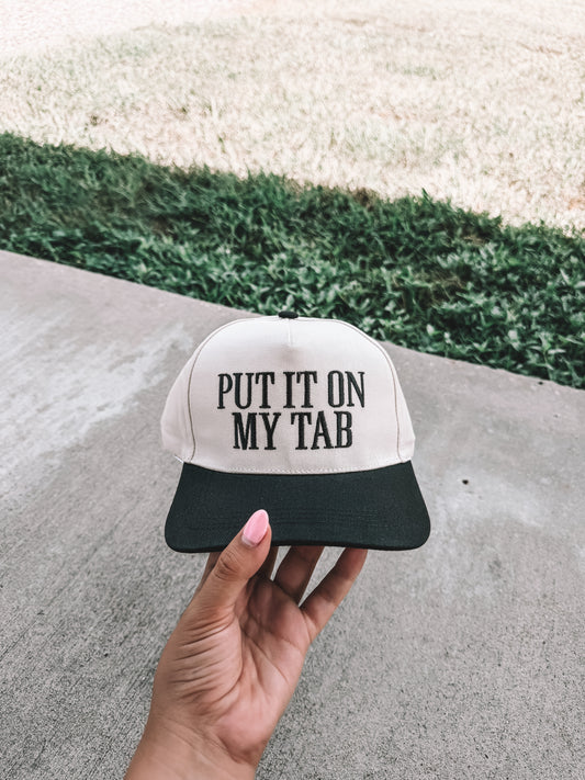 Put It On My Tab Trucker Hat - Black