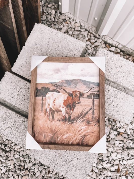 Fence Line Longhorn Wooden Decor