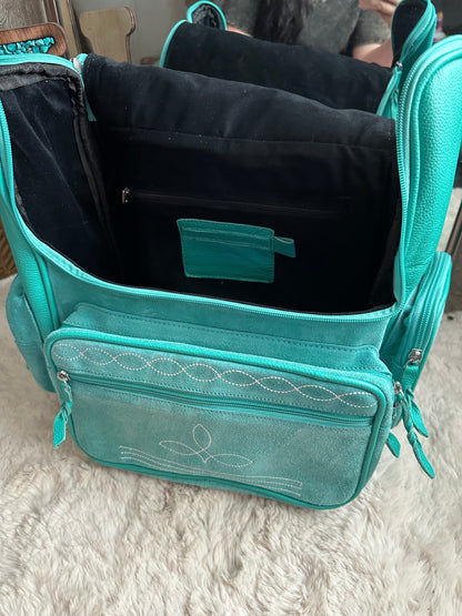 Boot Stitch Backpack in Turquoise