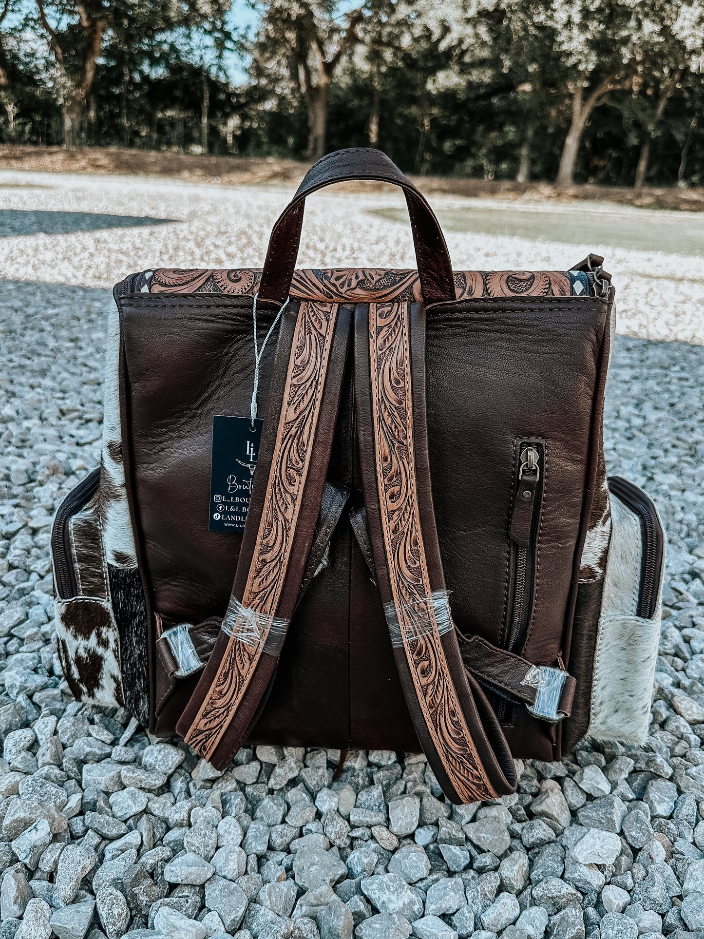Diamond Cowhide Backpack