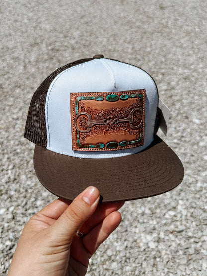Tooled Leather Bit Hat