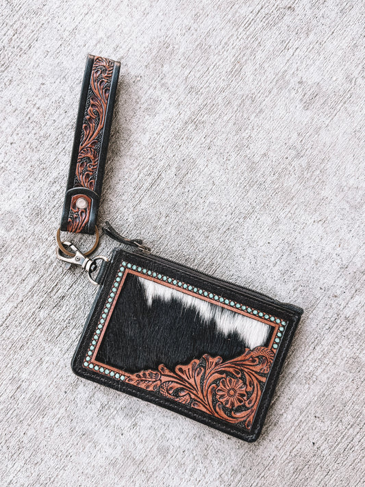 Pride Card Holder Keychain Corner Leather