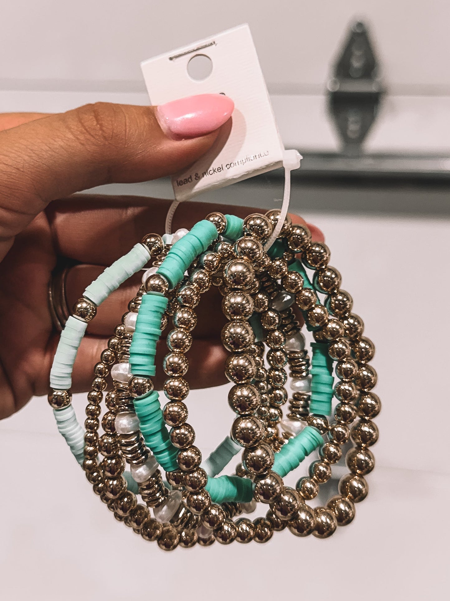 Blue & Gold Stack Bracelets