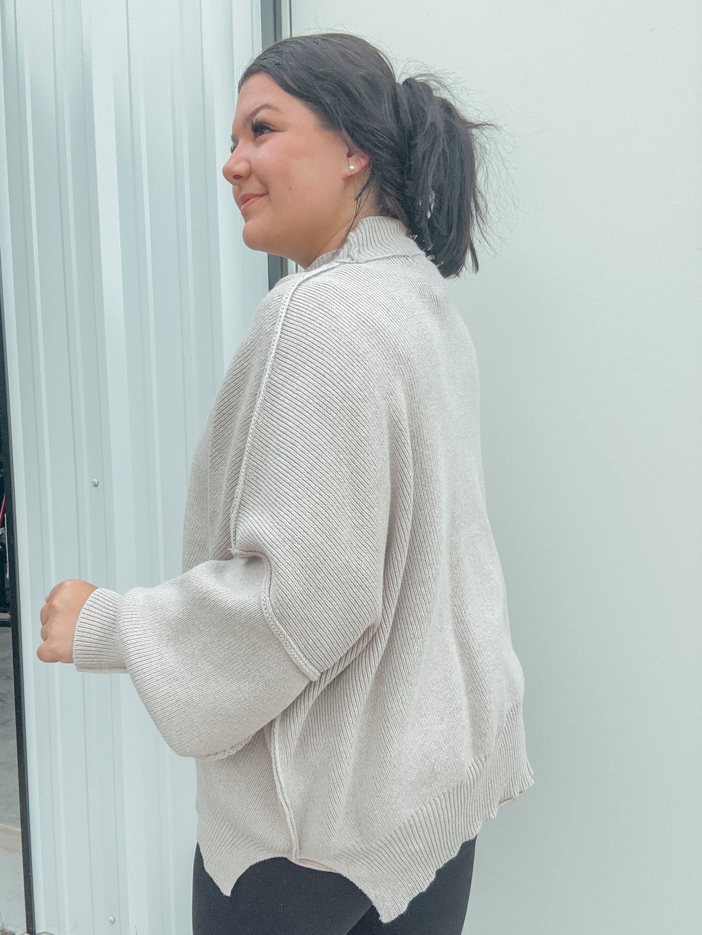 Side Slit Oversized Sweater