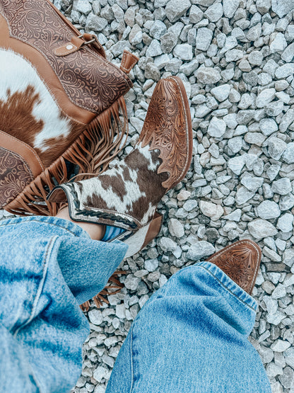 Georgina Cowhide Booties