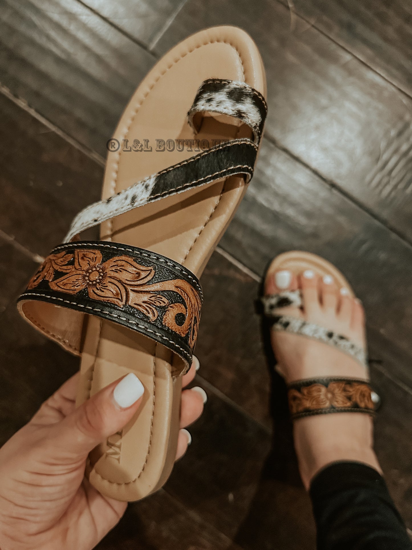 Greta Cowhide Leather Sandals