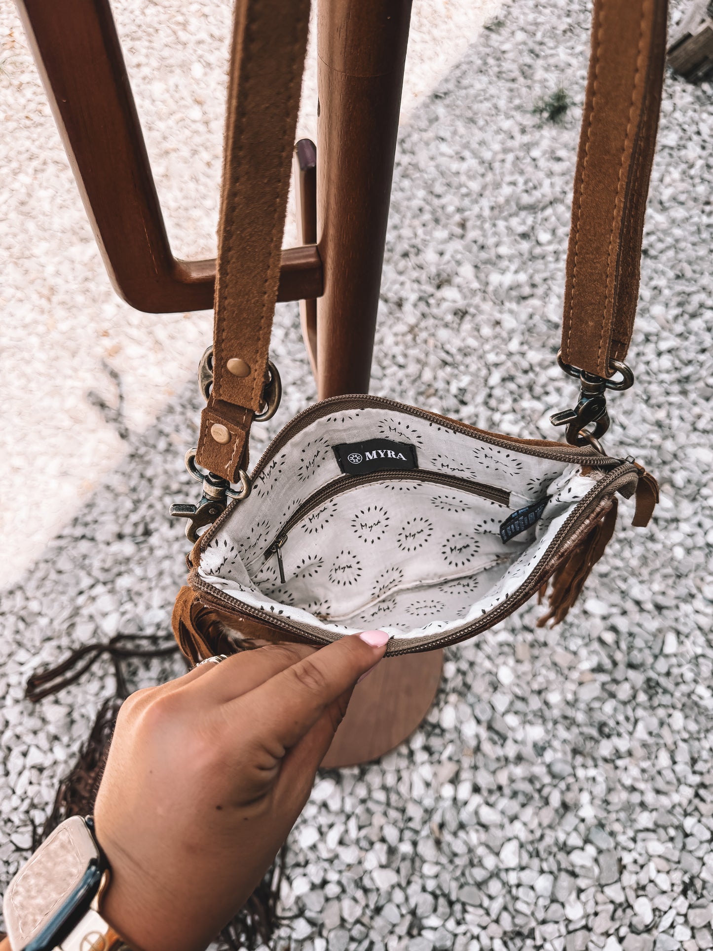 Bourbon Cowhide & Leather Wristlet Crossbody
