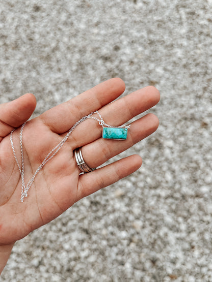 Sterling Turquoise Bar Necklace