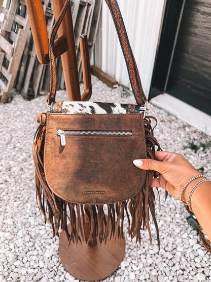 Dahilia Tassle Cowhide & Leather Crossbody