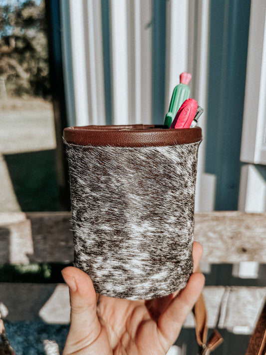 Cowhide Pencil Holder
