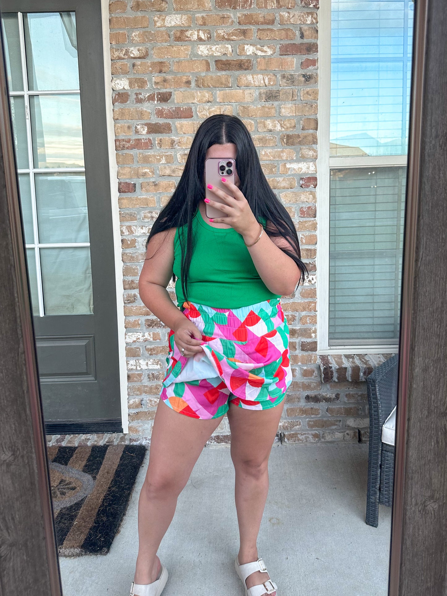 Geometric Skort - Green