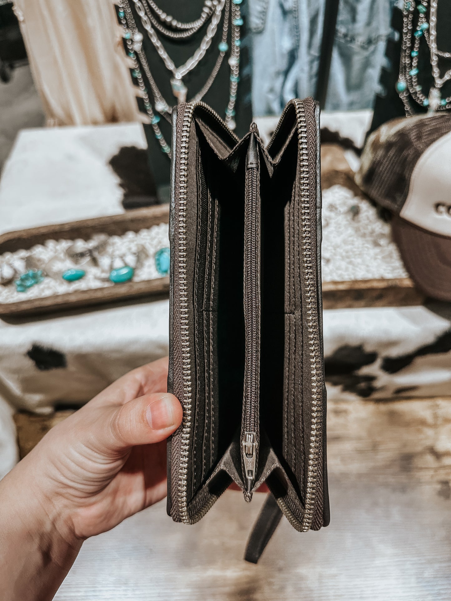 Two Toned Cowhide Leather Wallet