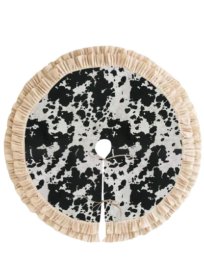 Canvas Cow Print Tree Skirt